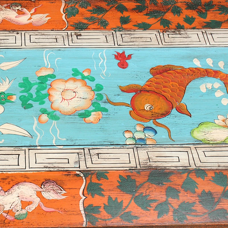 2016 chinese antique reproduction furniture Beijing & painted trunk box
