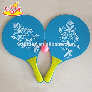Wholesale lovely pattern wooden beach ball racket benefits to baby's body W01A095
