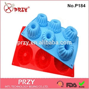 High quality 6 cavity silicone cake mold ,silicone cake baking mold