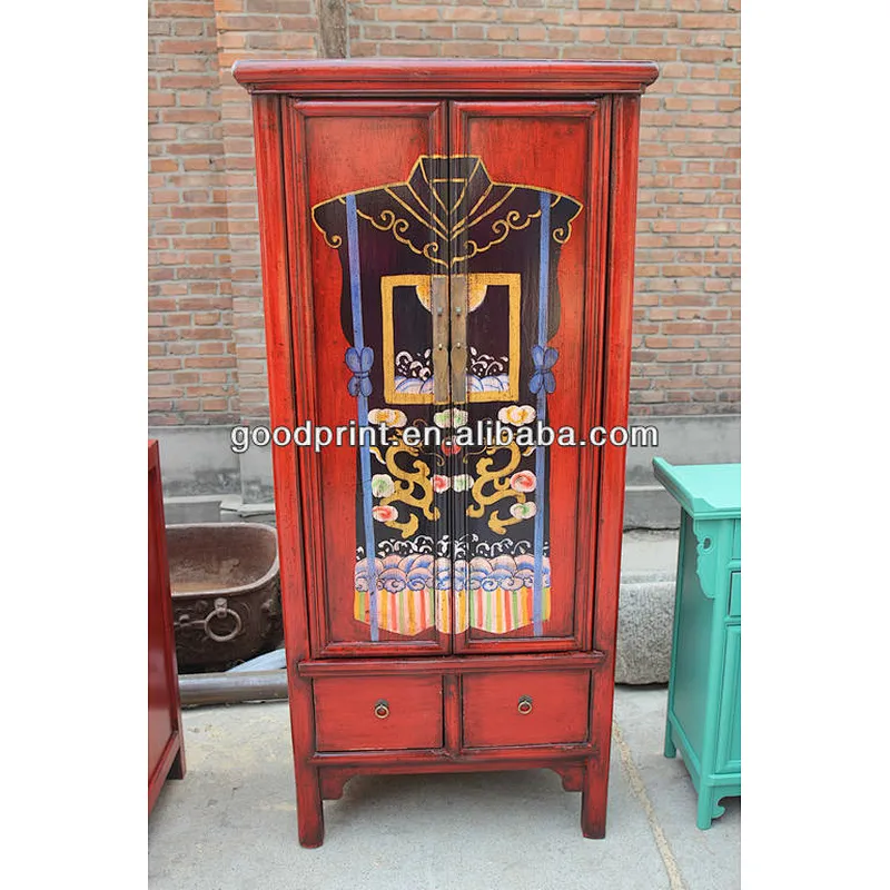 Chinese antique furniture hand painted cabinet