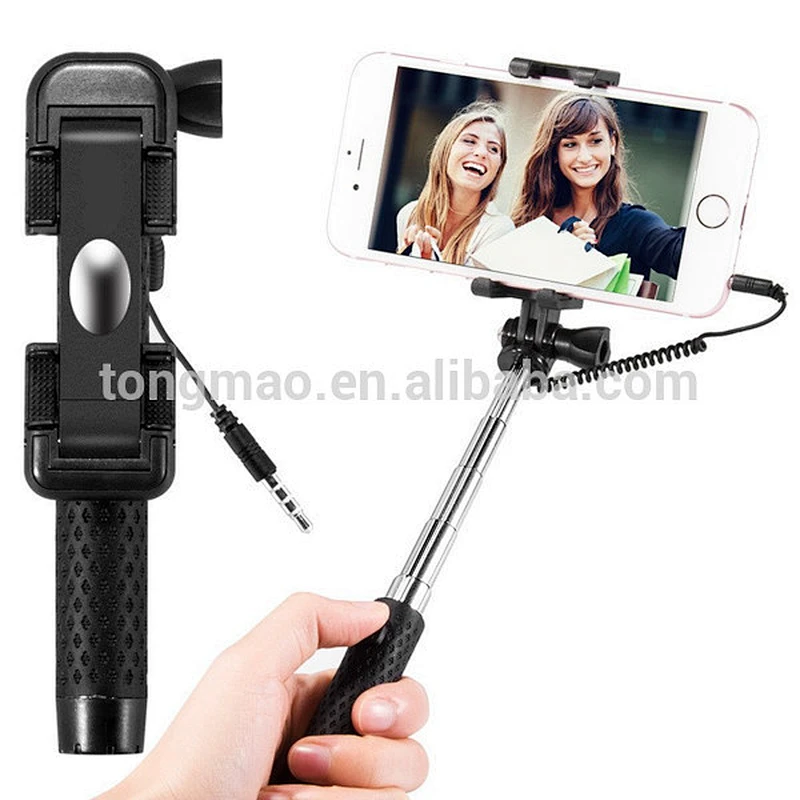Pocket Size Mini Collapsible Cable Monopod Selfie Stick