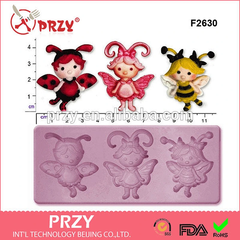 F2630 whole sale Silicone Molds Flower Fairy Molds Fairy mold for fondant