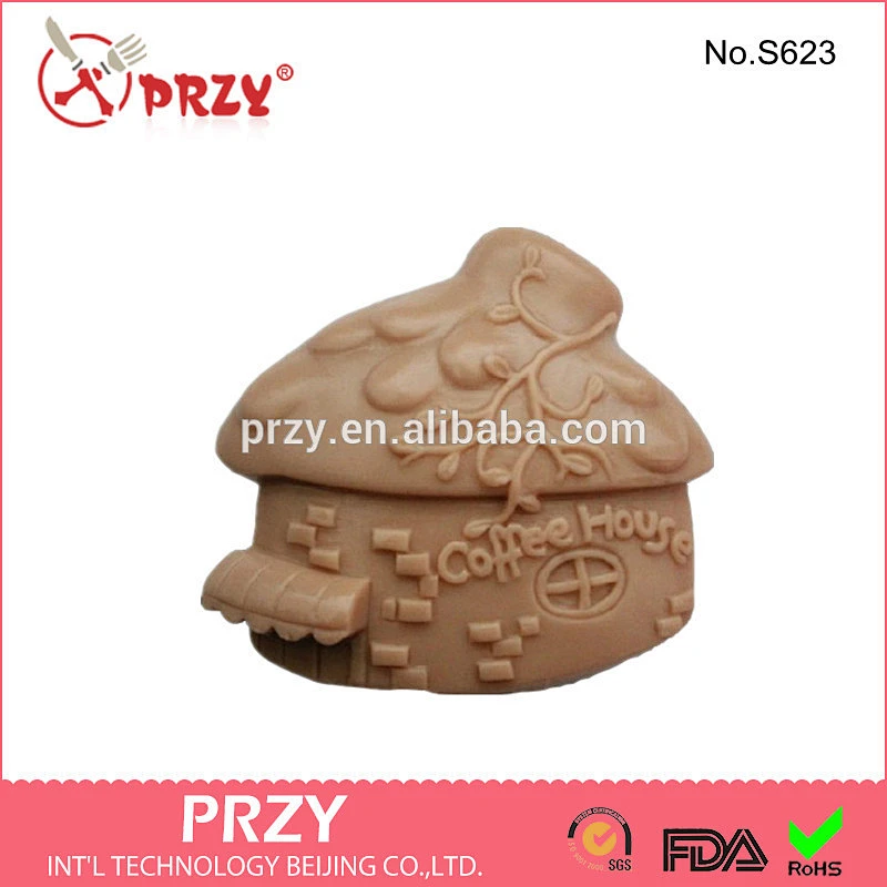 S623 PRZY coffee house handmade silicone soap mold