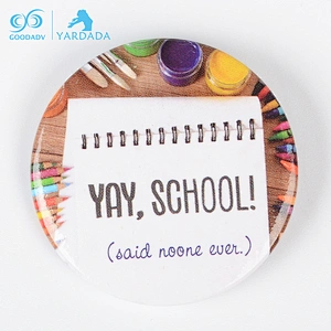 Most welcomed fashionable tinplate custom pin badge
