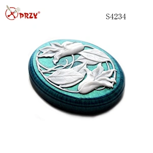 S4234 PRZY Duchess of Albany Clematis Flower Soap Oval Silicone Soap Mold