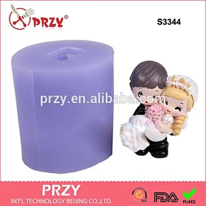 S3344 3d bride and bridegroom mold silicone Valentine's Day silicone mould for soap