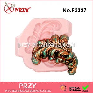 F3327 Silicone Mold Feather Plume Barking Mold Fondant Chocolate Candy Mold