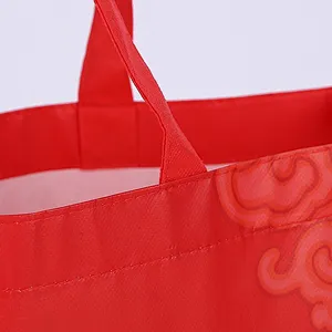 Wholesale red non-woven bag can stand for rice packaging