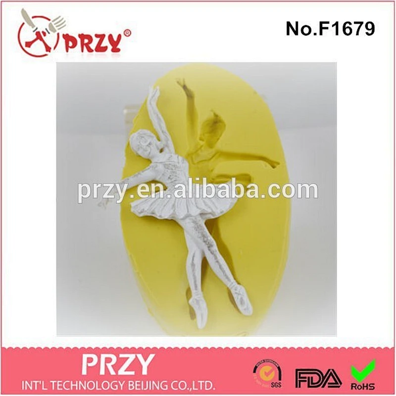 2015 hotsale Ballerina in Motion fondant silicone cake mold