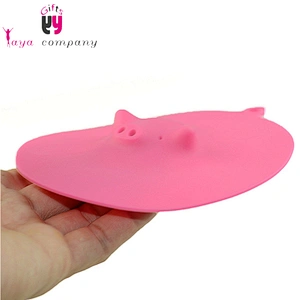 Amazon Hot Sale 3sizes Cover Coffee Cup Piggy Silicone Cup Lid
