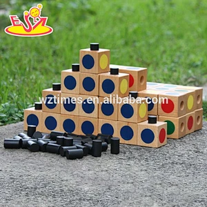2018 wholesale baby wooden educational building blocks, new design wooden educational building blocks W13A113