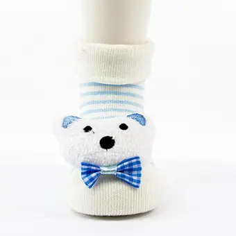 Oem Custom 3d cartoon pattern newborn cotton ankle socks non slip infant rubber sole toddler Socks baby cute kids
