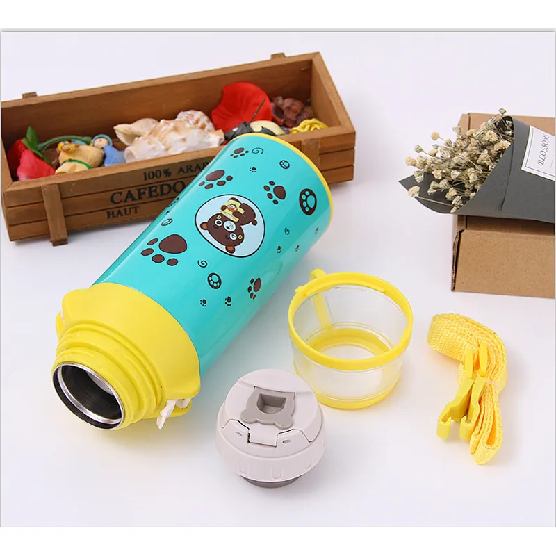 500ml children mug double wall 201 stainless steel vacuum cup with tape