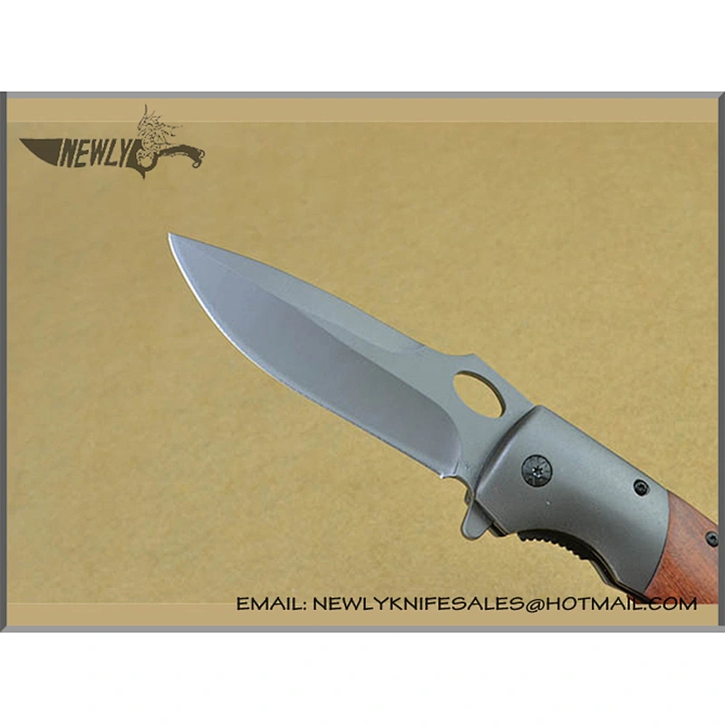 Tactical Utility Knife Wood Handle Pocket Knife