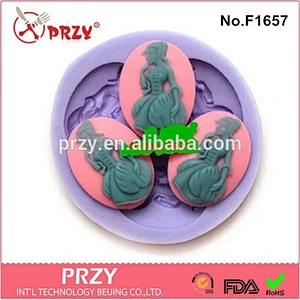 2015 hotsale dancing girl silicone fondant mold