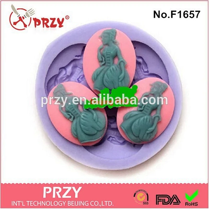 2015 hotsale dancing girl silicone fondant mold
