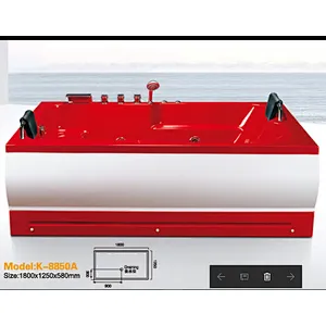 K-8850A Japanese Apron Outdoor Red Color Jetted Bathtub Hot Tub With Sex Massage Spa