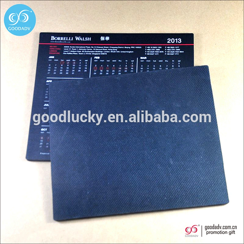 Guangzhou supply customized rubber paper mouse pad logo printed mousepad with calendar
