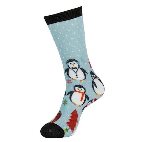 Polyester High Quality Customized Custom Digital Printing Festival Celebrating Christmas Eve Theme MOQ Socks