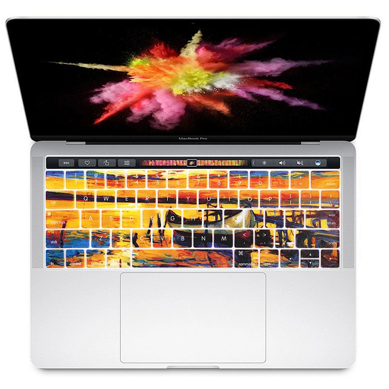 Oil Painting starry night custom Silicone English Laptop Keyboard Covers antidust keyboard skin for mac laptop Pro 13 Touch Bar