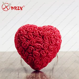 Rose Chocolate mold silicone handmade Heart shape cake molds silicone soap mould