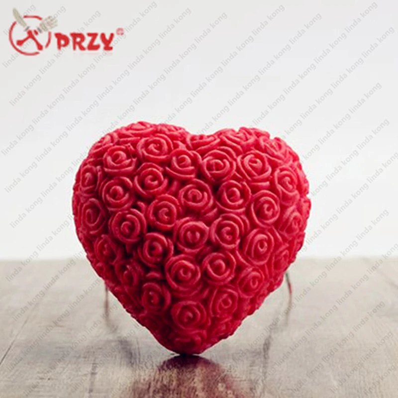 Rose Chocolate mold silicone handmade Heart shape cake molds silicone soap mould