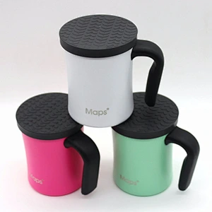 New Style Double Wall Water Bottle Stainless Steel Vacuum Flask Coffee Cup with Handle for Office or Home Use