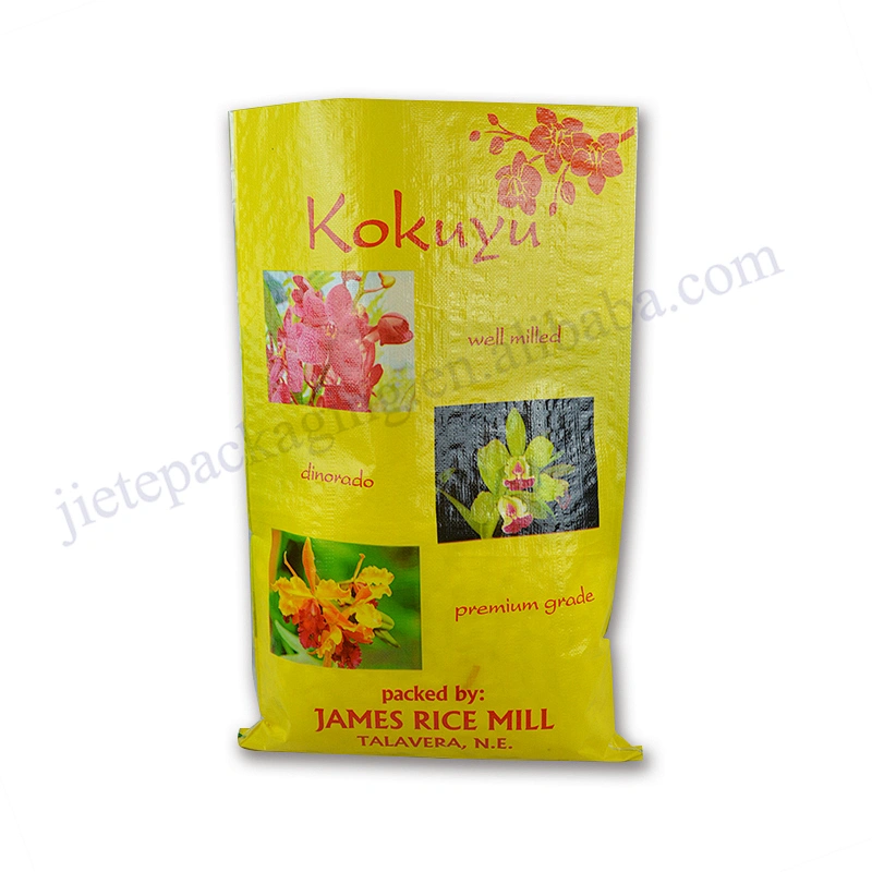 25kg yellow customized new material pp woven rice packaging bag for Afghan,Pakistan,Arab