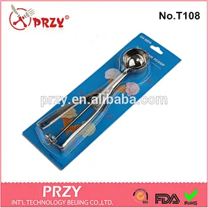 T108 PRZY High quality medium size stainless steel icecream spoon
