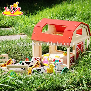 2018 Großhandel Baby aus Holz Bauernhaus Spielzeug diy Kinder aus Holz Bauernhaus Spielzeug, die beliebtesten Kinder aus Holz Bauernhaus Spielzeug W06A156