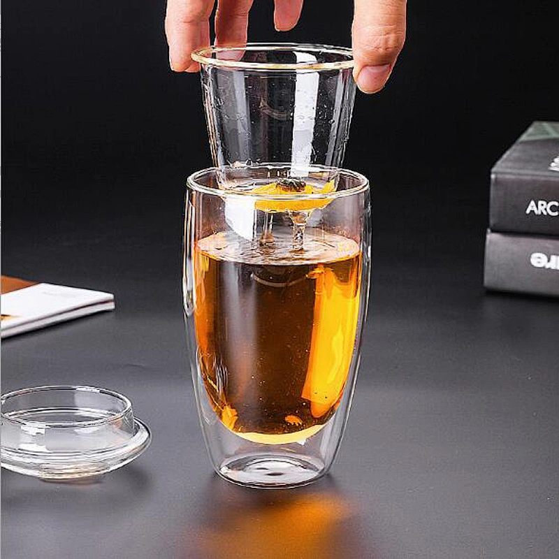 Promotional in-stock Double Wall Glass Cup Heat Resistant Coffee Glass Mug New Design High Borosilicate Tea Cup