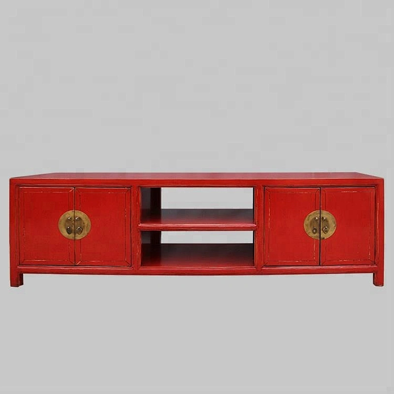 chinese solid wood lacquer tv console furniture