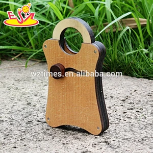 2018 wholesale baby wooden toy lock educational kids wooden toy lock top fashion children wooden toy lock W02A168