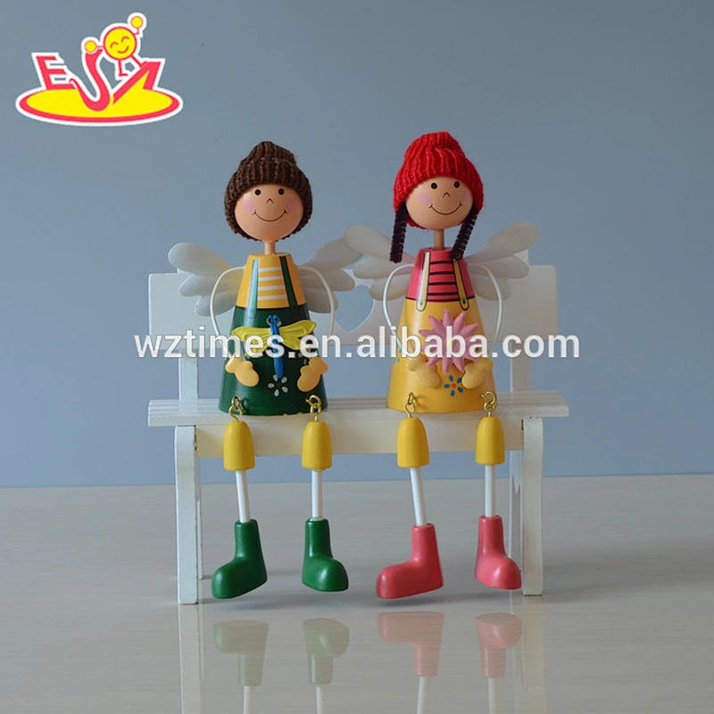 2018 New design wooden decoration doll mini wooden decoration doll lovely wooden decoration doll W02A141