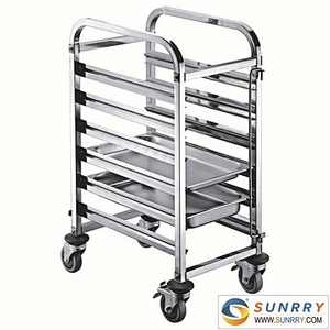 New Style stainless Steel Single Row room service trolley and Pan Trolley