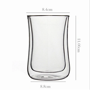 Graceful cup body double layers cup 300ml beer glass cup for flower tea