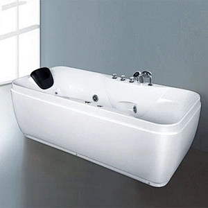 Foshan factory Acrylic Whirlpool Massage Free standing Rectangle Bathtub