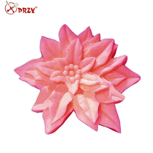 Poinsettia flower soap mold 3d silicone molds for soap handmade flower shape mold