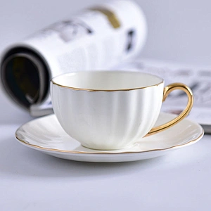 2019 wholesale promotion Japanese crinkle pattern print logo white coffee tea sets