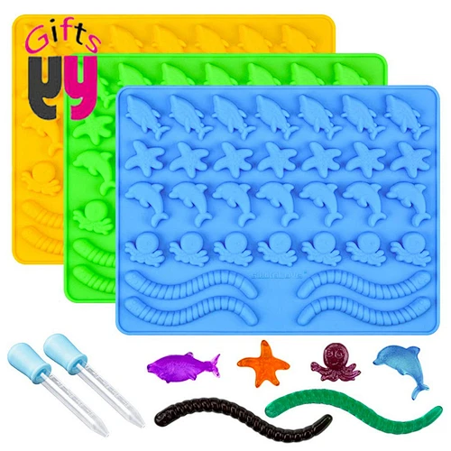 Food Grade Eco-friendly Easy Demoulding reusable 3D Silicone chocolate mold With dropper silicone mould