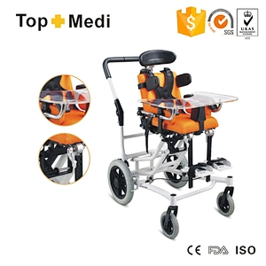 Pediatric adjustable reclining back children manual wheelchair