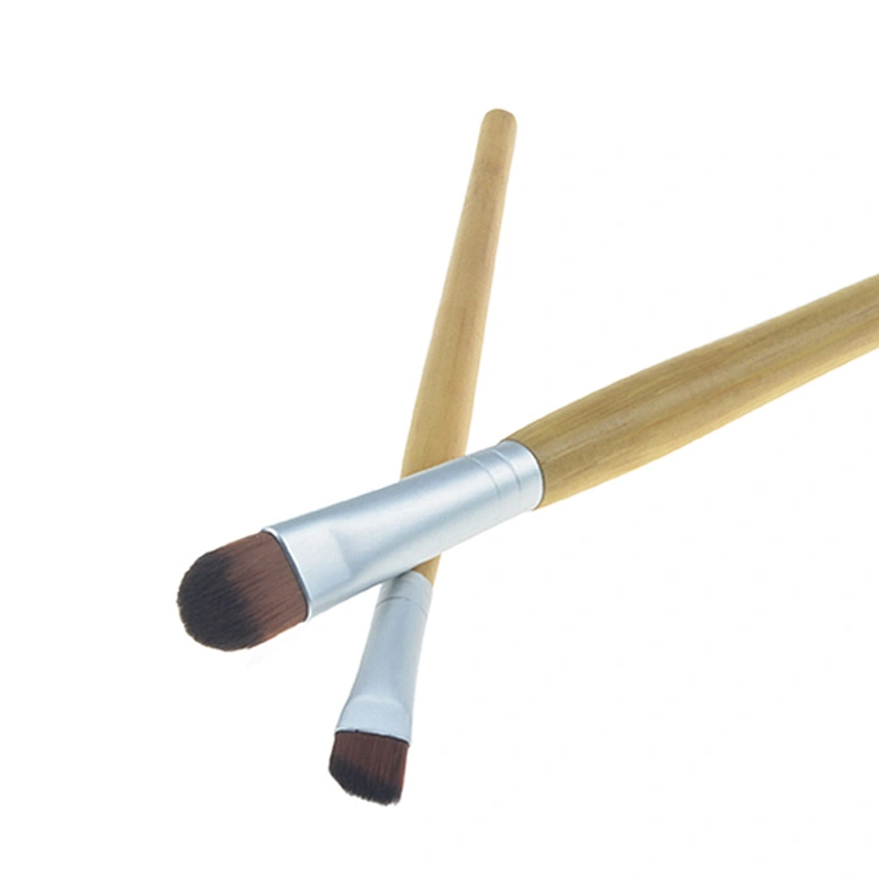 Private label cosmetics tools 4pcs powder blush eyeshadow eyebrow bamboo makeup brush set