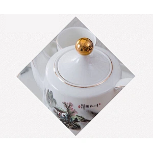 Handmade Chinese pattern design porcelain bottle sets for houseware