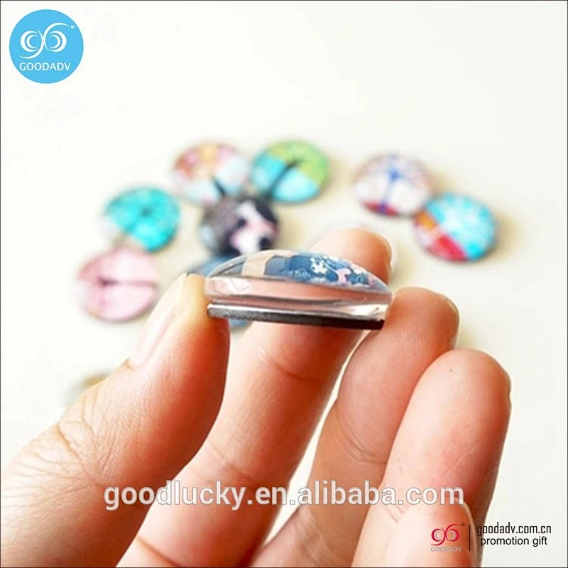 Round shaped crystal glass fridge magnet souvenir