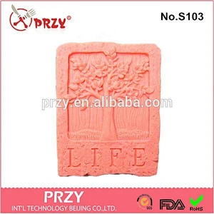 2015 hotsale DIY Stamp Tree Shaped Silicone Soap Mold
