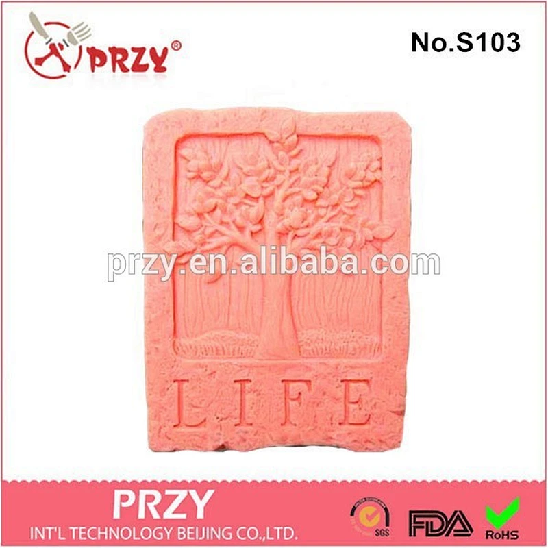 2015 hotsale DIY Stamp Tree Shaped Silicone Soap Mold