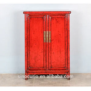 vintage style distress finish solid wooden cabinet