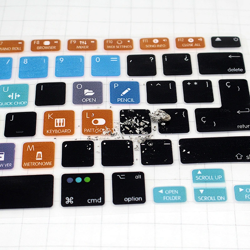 spanish aliexpress Waterproof Ultra thin FL Studio Fruity Loops  Silicone Keyboard Skin For Apple For Macbook Cover