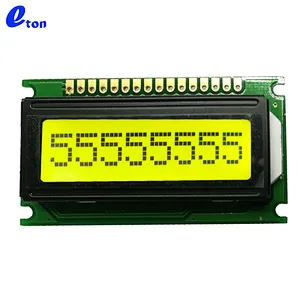 custom 8x1 0801 yellow-green alphanumeric dot matrix lcd module