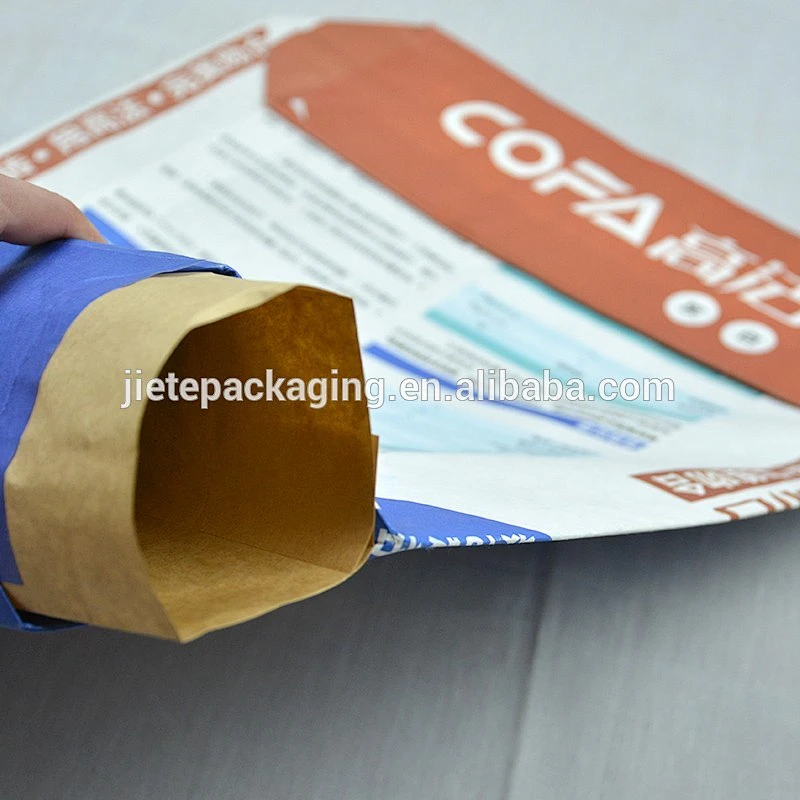 Kraft paper block bottom valve port bag for packing cement, concrete, chemical, fertilizer 25kg 20kg